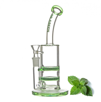 Бонг Dr.Green Double Honeycomb Percolator 2 - Бонги - Бонги стеклянные - Изогнутые бонги - Магазин ТОПовых приборов и аксессуаров для  курения  bongstore.ru